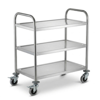 Chariot de service de cuisine en acier inoxydable à 2/3 niveaux, fournitures hôtelières pour restaurants et hôtels