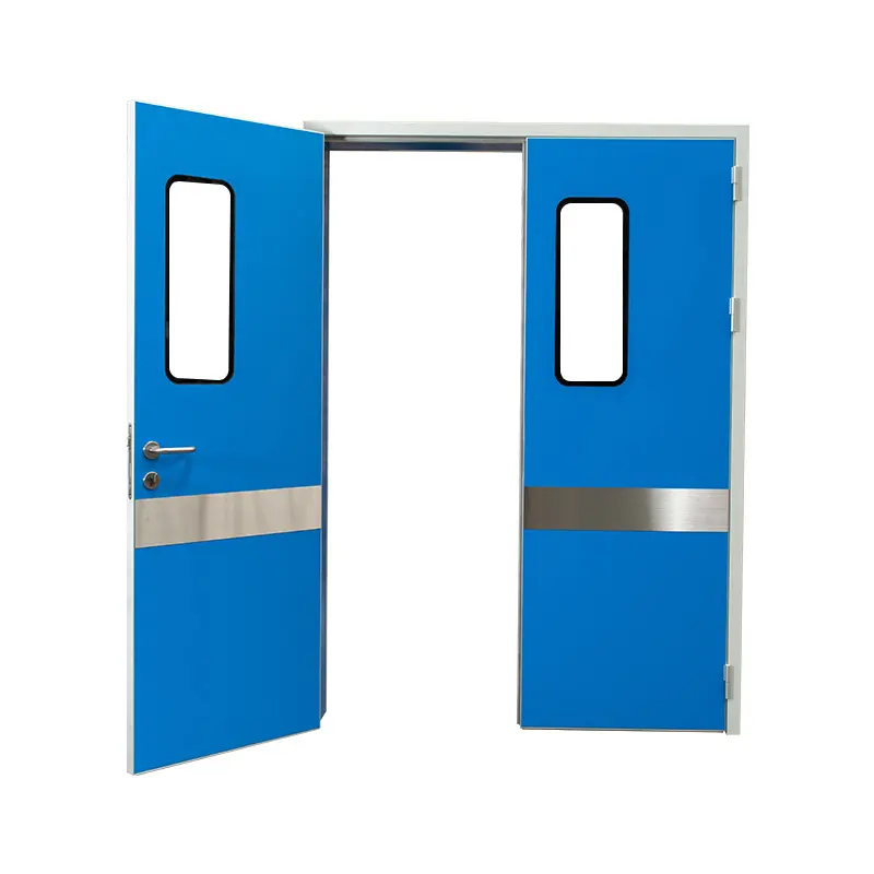 Puerta con núcleo de panal de aluminio de alta calidad, puerta hermética de acero GI de color doble/simple/desigual para sala de hospital de sala limpia