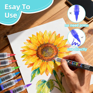 Набор акриловых маркеров с прямым нанесением, на водной основе, с перманентными чернилами, мягкий кисть-наконечник, нетоксичные, безопасные акриловые ручки для скетчинга - Product Image 3