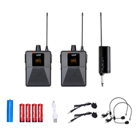Mikrofon Clip-on Nirkabel UHF, Dapat Diisi Ulang USB-C, Koneksi Mudah, Audio Jernih dan Stabil untuk Siaran Langsung, Wawancara, Vlog, Pidato, Grosir