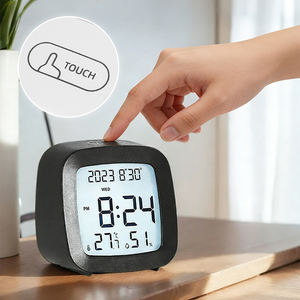 เครื่องวัดอุณหภูมิและความชื้นดิจิตอลแบบมีไฟพื้นหลัง พร้อมนาฬิกาปลุก ไฮโกรมิเตอร์ เครื่องบันทึกข้อมูลการหมักปุ๋ยขนาดเล็ก  เซ็นเซอร์วัดอุณหภูมิและความชื้นแบบมินิ - Product Image 4