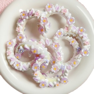 Nouvelle mode acrylique lune perles peintes à la main en trois dimensions autocollant perles bijoux à bricoler soi-même accessoires fleur croissant de lune - Product Image 5