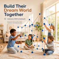 Kit de construction de fort en bois pour événements de maternelle, blocs éducatifs, jouet de construction DIY sûr et non toxique, vente en gros OEM ODM