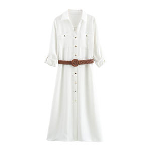 <span class=keywords><strong>Abbigliamento</strong></span> da donna 2024 autunno nuova moda <span class=keywords><strong>Chic</strong></span> camicia stile con cintura abito retrò a maniche lunghe <span class=keywords><strong>abbigliamento</strong></span> donna - Product Image 1