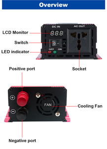 Convertisseur de courant automobile <span class=keywords><strong>Easun</strong></span> 1600W à onde sinusoïdale pure monophasé DC 12v 24v AC 220V avec affichage numérique de la tension - Product Image 5