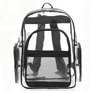 Wholesale Custom Outdoor Waterproof <b>Clear</b> PVC Back Pack Multi-Pocket Transparent School <b>Backpack</b> Bag - Product Image 3