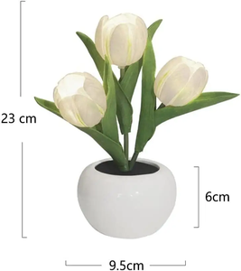 Lámpara de Noche Romántica con Forma de Tulipán, Estilo Ins, Luz de Ambiente para Mesa de Noche, Decoración para Habitación de Niñas, Regalos de Cumpleaños - Product Image 4