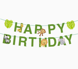 DAMAI Jungle Zoo Party Theme Birthday Christmas Back School Party Set Tableware Set Paper Plates Tissues <b>Tablecloth</b> Flags - Product Image 3