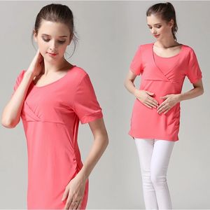<span class=keywords><strong>Camiseta</strong></span> de <span class=keywords><strong>lactancia</strong></span> de manga corta Modal de verano para mujeres embarazadas Tops de <span class=keywords><strong>lactancia</strong></span> para ropa de maternidad Top para mujeres embarazadas - Product Image 3