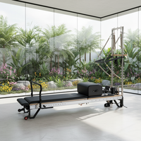Reformer de Pilates de Aluminio Duradero y Portátil con Media Torre, con Funciones Ajustables Diseñadas para Ejercicios Físicos