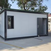 Studio de bureau extérieur moderne, conteneur préfabriqué extensible, maisonnette clé en main avec salle de bain complète, kitchenette et espace de travail instantané