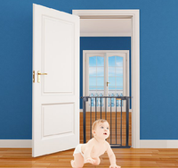 Barrière de sécurité automatique durable pour bébé, barrière métallique pour escalier, idéale pour salon, entrée, cuisine, enclos de sécurité pour animaux de compagnie