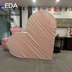 LEDA Best Selling 8x8ft Double Layer Side Laying Heart Backdrop for Wedding Party Stage Decoration - Product Image 2