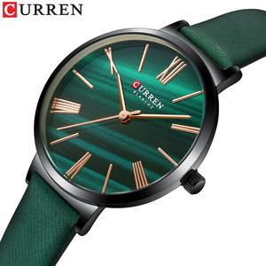 CURREN 9076 Charm orologi da polso da <span class=keywords><strong>donna</strong></span> quadrante piccolo in pelle <span class=keywords><strong>orologio</strong></span> al quarzo <span class=keywords><strong>verde</strong></span> regalo di lusso per moglie fidanzata abito <span class=keywords><strong>orologio</strong></span> da <span class=keywords><strong>donna</strong></span> - Product Image 1