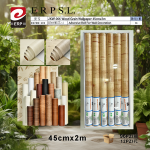 Papier peint imitation bois JXW-006, rouleau adhésif 45cmx2m pour décoration murale - Product Image 3