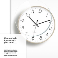 Reloj de Pared Transfronterizo Creativo y Moderno, Reloj de Cuarzo de Vidrio sin Perforaciones, Diseño Minimalista para Sala de Estar, Dormitorio, Estudio