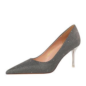 Chaussures pointues à talons hauts en métal pour femmes, baskets de fête, à paillettes scintillantes, tendance, Sexy, 1853-A5 - Product Image 5