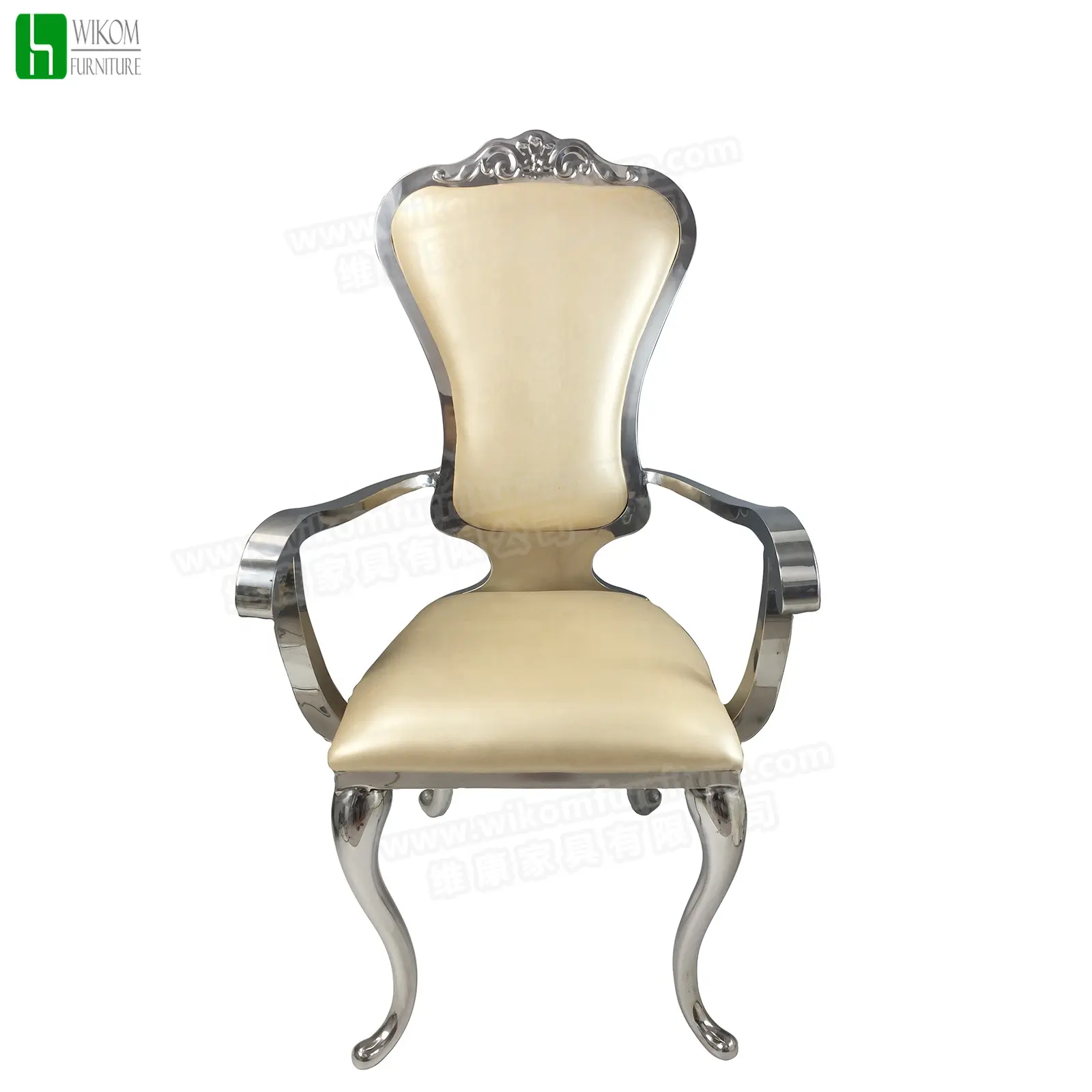 Roi et reine argent trône chaises Royal chaise de mariage de luxe pour le marié et la mariée WK-SS028
