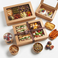 Boîtes alimentaires personnalisées avec fenêtre pour traiteur, emballage jetable pour camping, pique-nique, fête, boîtes bento