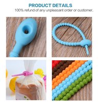 Attache-câble en silicone réutilisable, boucle de suspension souple, porte-sac à fruits, porte-clés, cordon pour poupée, attache-câble autobloquant pour cuisine et bureau