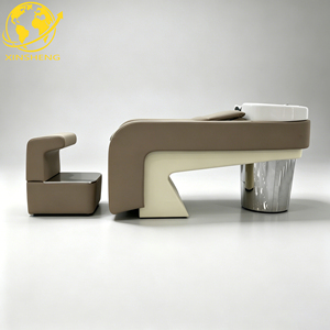 Nuevo Sillón <span class=keywords><strong>de</strong></span> Cerámica Moderno <span class=keywords><strong>para</strong></span> Lavado <span class=keywords><strong>de</strong></span> Cabello en Baño con Reposapiés Ajustable y Funciones <span class=keywords><strong>de</strong></span> Masaje Spa - Product Image 2