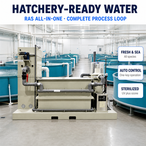 Sistema di Acquacoltura a Ricircolo Continuo (RAS) 10-30m3/h, Trattamento Filtrazione Acqua All-in-One a 7 Fasi, Allevamento Ittico Automatico CE ISO - Product Image 1