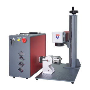 Machine de marquage laser à fibre couleur 3D JPT MOPA 30W écologique pour métal, plastique, bois/MDF/pierre avec module rotatif - Product Image 1