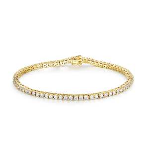 Pulsera de tenis de moissanita de oro macizo de 18 quilates 2,5mm-4mm VVS1 D Color pasa diamante probador GRA certificado regalo de boda perla - Product Image 1