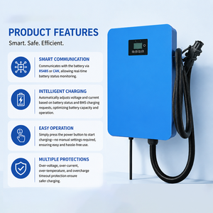 <b>72v</b> 80a 6400w High Power 1-phase <b>Battery</b> Charger for Vehicles Agvs Solar Systems With Lcd Display - Product Image 2