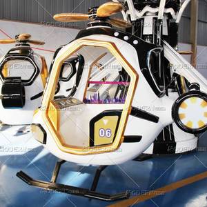 Manège de fête foraine : hélicoptère auto-volant et avion à commande manuelle pour enfants - Product Image 6