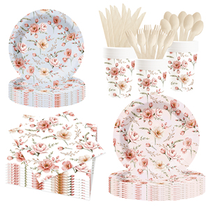 DAMAI 2025 Nuevo Diseño de Artículos para Fiestas con Temática Floral, con Platos de Papel Desechables, Servilletas y Juego de Vajilla para Fiestas de Té - Product Image 2