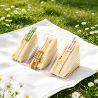 Scatola per Sandwich con Logo Personalizzato, Coperchio e Base in Plastica, Confezione di Lusso a Due Pezzi Trasparente