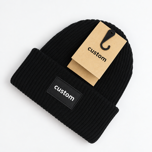 <span class=keywords><strong>Bonnet</strong></span> d'hiver côtelé unisexe avec logo brodé personnalisé, bord côtelé, chaud, pour le ski, vente en gros, OEM, marque privée - Product Image 3