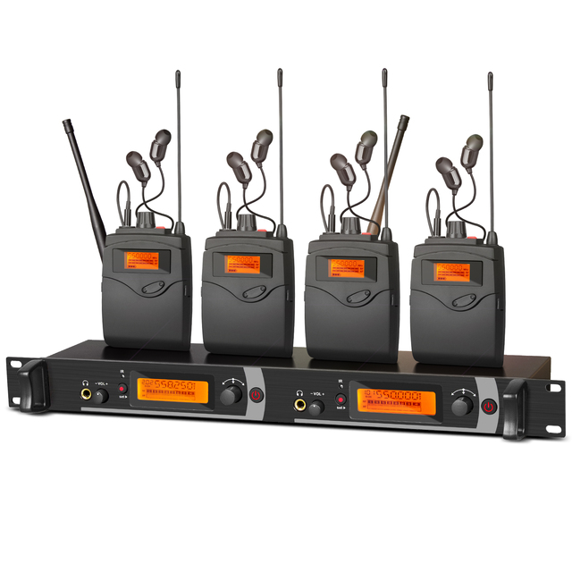 Profession TX4 Wireless In-Ear Monitor Earphone System Dual Channel for Stage Singing Studio