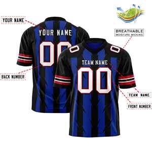 Maillot de football américain personnalisé Royal Black avec motif graffiti Razr - Product Image 2