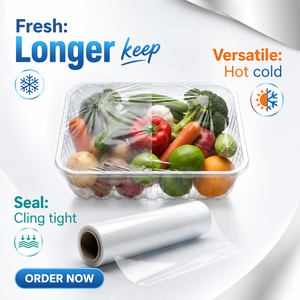 <span class=keywords><strong>Film</strong></span> rétractable POF pour aliments, résistant au four, à faible brume, approuvé FDA et UE, pour emballage alimentaire de détail - Product Image 4