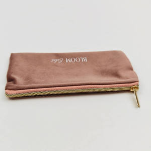 Custom logo Printed Small <b>Makeup</b> Pouch Velvet Zipper <b>Bag</b> Luxury Eco-friendly Silk Pouch <b>Bag</b> Jewelry Packaging - Product Image 5