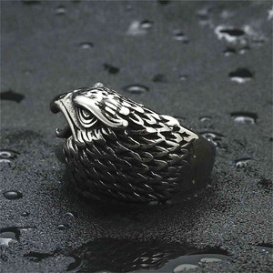 Bague Aigle pour Homme en Acier Inoxydable Argenté Style Rétro Punk Bijou Cadeau 26038 - Product Image 3