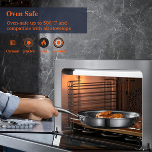 Juego de Ollas de Acero Inoxidable Triplo de 10 Piezas, Moderno, Sin Recubrimiento, Seguro para Cocinar, con Asas de Acero Inoxidable, Apto para Inducción y Gas - Product Image 4