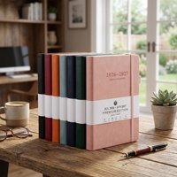 Planificateur mensuel anglais Yuzhou 26-27 semaines, format A5, reliure en similicuir, avec fermeture à boucle, 300-400 pages, style bureau professionnel, pour l'auto-discipline