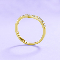 Bagues empilables en moissanite en forme de V en or rempli 14K de haute qualité 1/20 pour femmes et hommes, bijoux fantaisie, cadeau, vente en gros