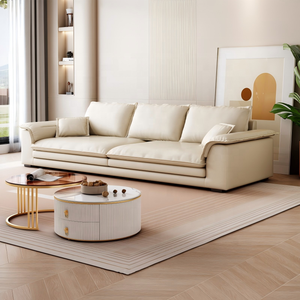 Lounge <strong>Suite</strong> Modern Luxury Sectional Sofa Bed Set with Stainless Steel Legs <strong>Tech</strong> Cloth Cover Living Room Furniture - Product Image 1