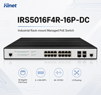Switch PoE industriel géré de couche 3, 16 ports Gigabit Ethernet, 4x10G SFP+ Uplink, 30W, double tension, 112 Gbit/s, montage en rack, EN50155