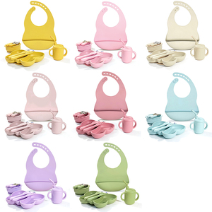 ชุดอาหารเด็กซิลิโคนขายส่ง ประกอบด้วยชามเด็ก จานแบ่งช่องรูป<span class=keywords><strong>ผีเสื้อ</strong></span> แก้วทนทาน ผ้ากันเปื้อนเด็กแบบซักได้ ช้อนส้อมแบบไม่แตก - Product Image 6