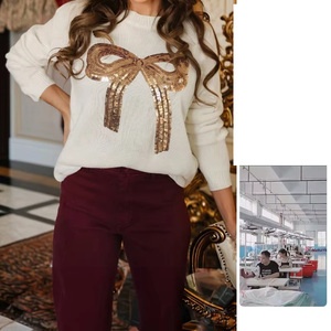 <span class=keywords><strong>Pull</strong></span> <span class=keywords><strong>chic</strong></span> et tendance pour femme, avec nœud à sequins, motif graphique, idéal pour les fêtes <span class=keywords><strong>de</strong></span> Noël, vente en gros Dear-Lover - Product Image 2