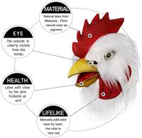 Masque de tête d'animal en latex personnalisé pour Halloween et Noël, motif coq, écologique, couvrant tout le visage, pour cosplay et fêtes costumées