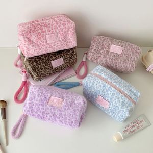 Korean Style Leopard Print Towel Zipper Hand-Held Portable Stowable Large Capacity Cosmetic Clutch & for Organizer - Product Image 3