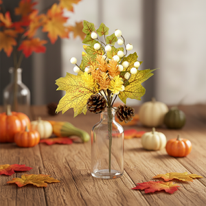 Oferta Especial: Corona Colgante para Puerta de Acción de Gracias, Flores Artificiales de Otoño con Simulación de Colores - Hoja de Arce, Girasol, Guirnalda, Navidad, Pascua - Product Image 6