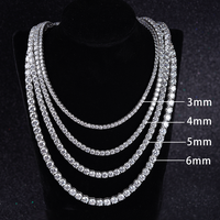 Starsgem S925สร้อยคอเครื่องประดับโซ่อัญมณี,เครื่องประดับเพชรหินอัญมณีแท้ชุบทอง3มม. 4มม. 5มม.
