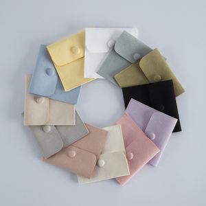 Pochette à bijoux en microfibre avec logo personnalisé, fermeture à pression, sac cadeau, emballage en tissu suédé pour conteneur à bijoux - Product Image 1